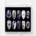 Baltimore Ravens Handmade Press On Nails | Reusable 3D Nail Set