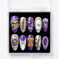 Minnesota Vikings Handmade Press On Nails | Reusable 3D Nail Set