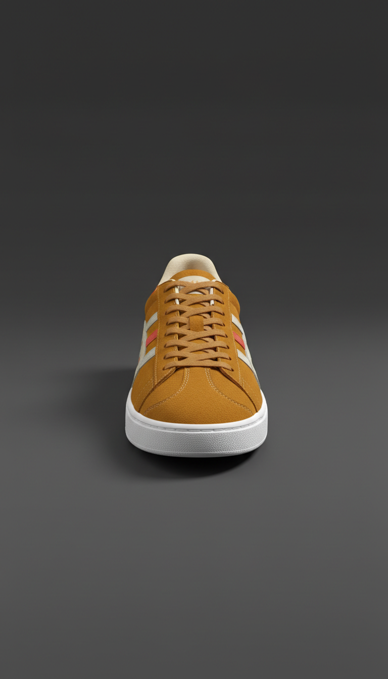 Classic Court Sneaker in Gold Ochre